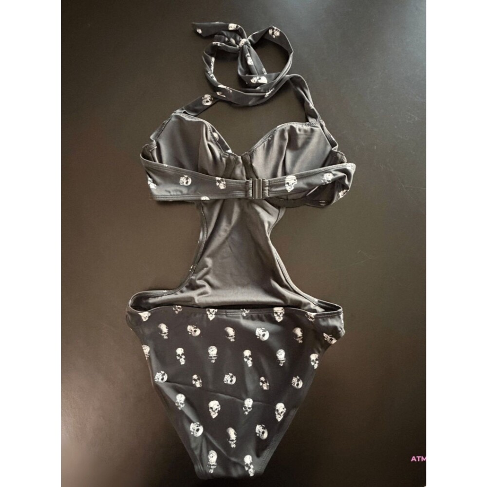 NWT Killstar Rebel Fate Skull Print Monokini Swimsuit SM - Picture 10 of 13